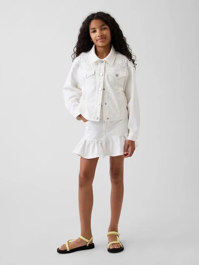 Chaqueta vaquera infantil con ojales