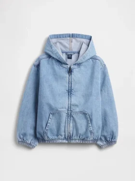 Chaqueta vaquera infantil holgada con capucha