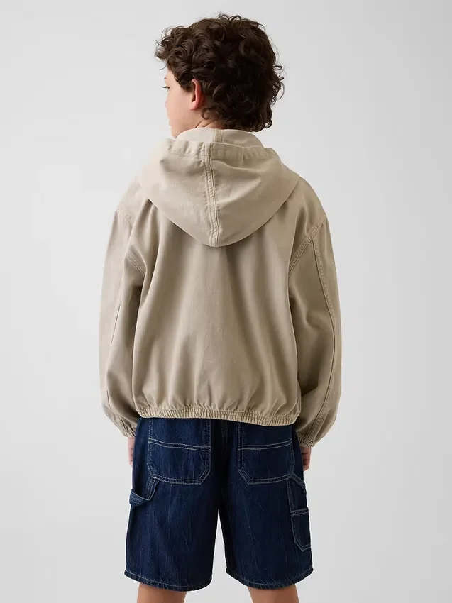 Chaqueta vaquera infantil holgada con capucha