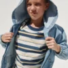 Chaqueta vaquera infantil holgada con capucha