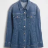 Chaqueta vaquera larga entallada