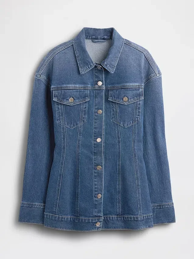 Chaqueta vaquera larga entallada