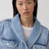 Chaqueta vaquera oversize con cuello chal