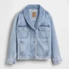 Chaqueta vaquera oversize con cuello chal