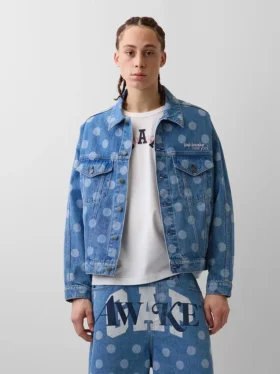 Chaqueta vaquera oversize con estampado de lunares «Icon» de GAP × Awake NY