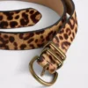 Cinturón de pelo de ternero con estampado de leopardo