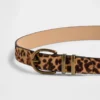 Cinturón de pelo de ternero con estampado de leopardo