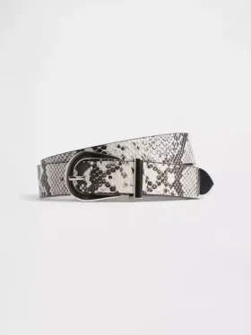 Cinturón de piel con estampado de serpiente