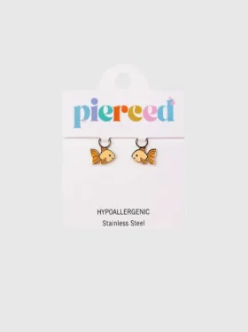 Colgantes de peces de colores con perforación para pendientes Huggie