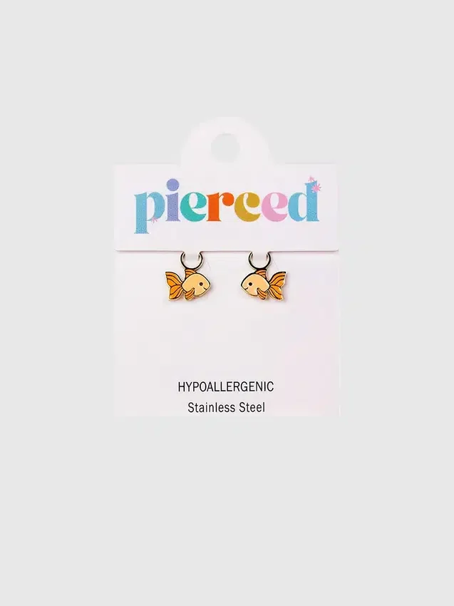 Colgantes de peces de colores con perforación para pendientes Huggie