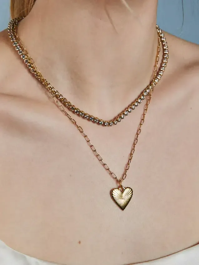 Collar «Small Ribbed Heart of Gold» de Hart