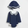 Conjunto de baño con camiseta de protección solar estilo marinero para bebé