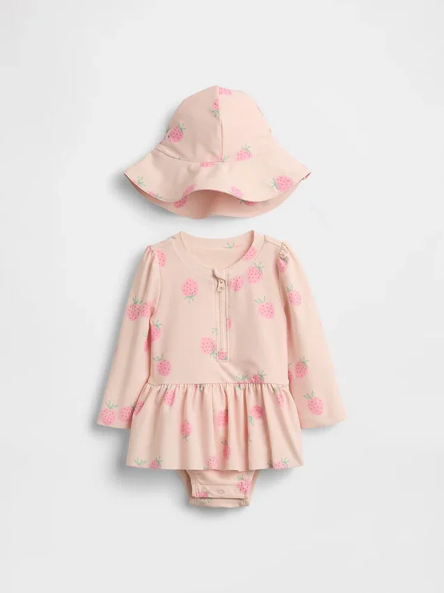 Conjunto de baño con camiseta protectora «Baby Strawberry»