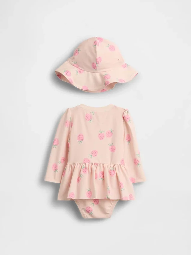 Conjunto de baño con camiseta protectora «Baby Strawberry»