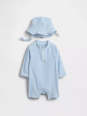 Conjunto de baño con camiseta protectora para bebé