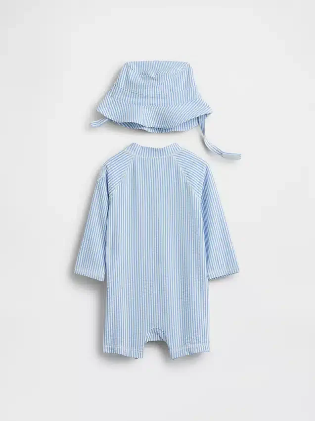 Conjunto de baño con camiseta protectora para bebé