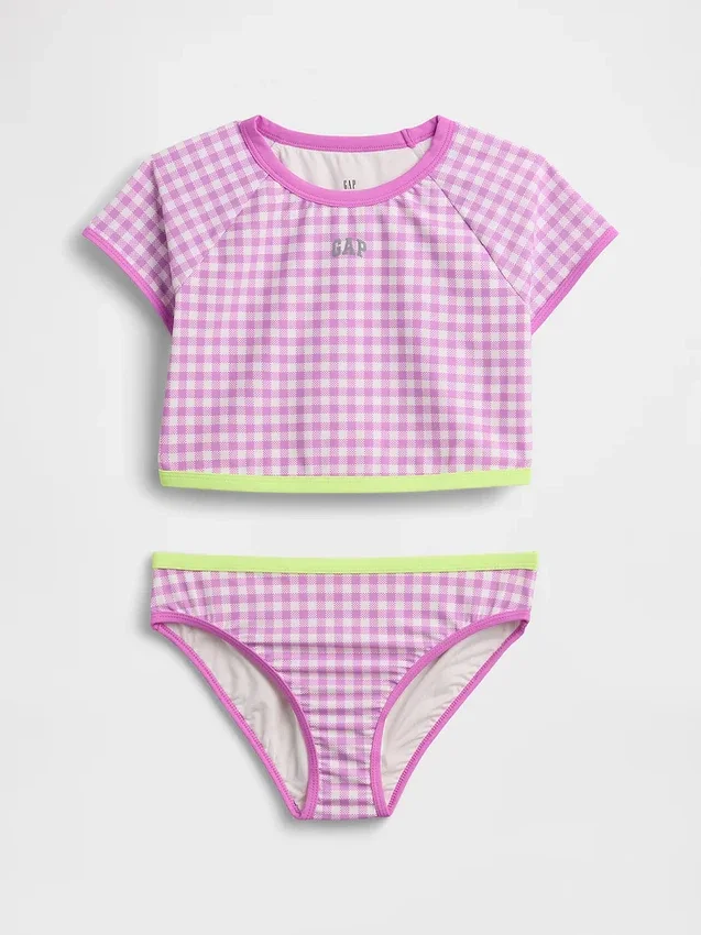 Conjunto de baño de dos piezas con camiseta protectora para niños
