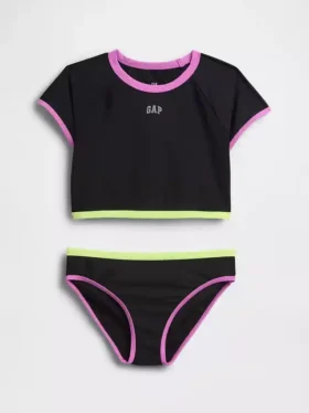 Conjunto de baño de dos piezas con camiseta protectora para niños