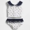 Conjunto de baño de dos piezas estilo marinero para bebés y niños pequeños
