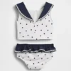 Conjunto de baño de dos piezas estilo marinero para bebés y niños pequeños