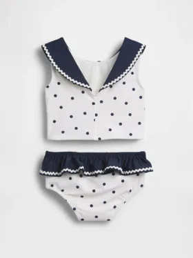 Conjunto de baño de dos piezas estilo marinero para bebés y niños pequeños