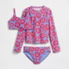 Conjunto de baño de tres piezas con camiseta de protección solar para niños