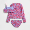 Conjunto de baño de tres piezas con camiseta de protección solar para niños