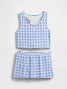 Conjunto de baño para niña con tankini y falda-pantalón