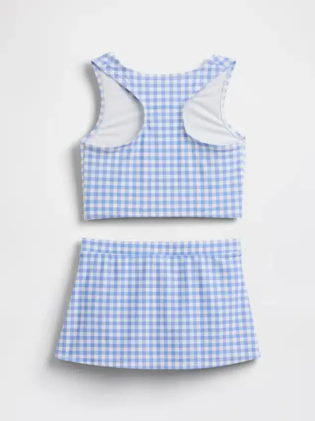 Conjunto de baño para niña con tankini y falda-pantalón