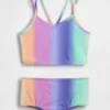 Conjunto de baño para niña con tankini y pantalones cortos