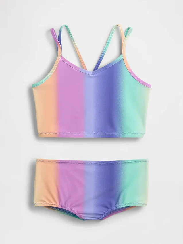 Conjunto de baño para niña con tankini y pantalones cortos