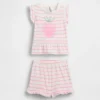 Conjunto de bebé con volantes y estampado de fresas