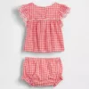 Conjunto de bebé de cuadros vichy con ojales