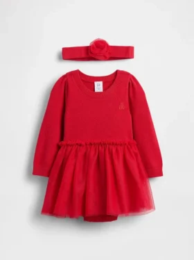 Conjunto de body y vestido de tul para bebé