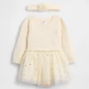Conjunto de body y vestido de tul para bebé