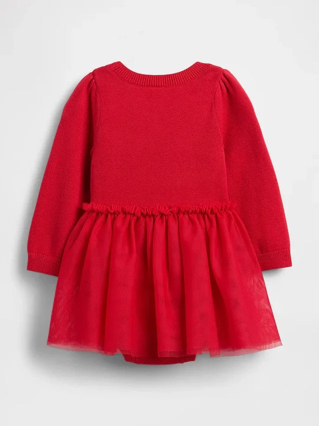 Conjunto de body y vestido de tul para bebé