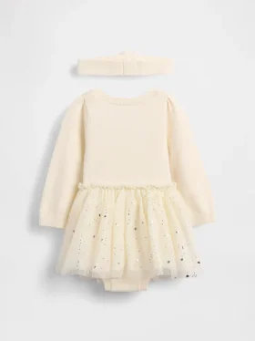 Conjunto de body y vestido de tul para bebé