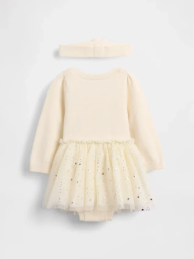 Conjunto de body y vestido de tul para bebé