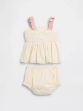Conjunto de camiseta sin mangas bordada para bebé