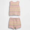 Conjunto de chaleco y pantalones cortos de punto para bebé