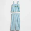 Conjunto de cuadros vichy color limón para bebés y niños pequeños