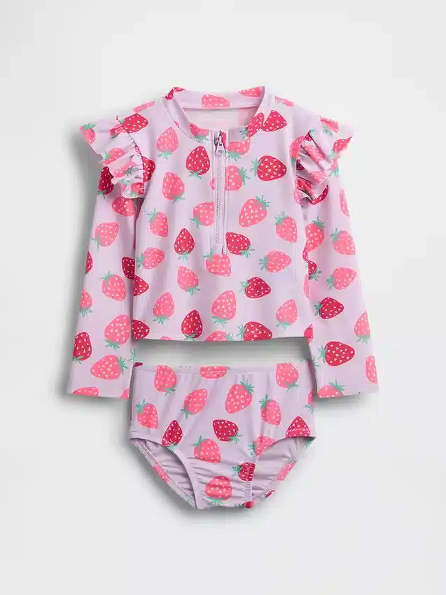Conjunto de dos piezas de traje de baño con camiseta protectora para Bebé y Niño