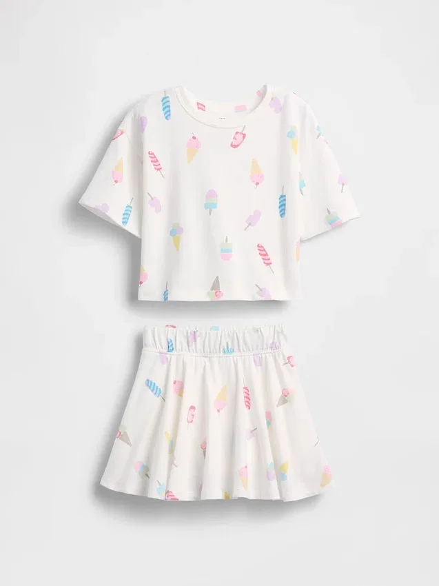 Conjunto de falda-pantalón para bebés y niños