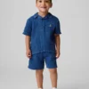 Conjunto de gasa de algodón y vaquero para bebés y niños pequeños