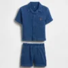 Conjunto de gasa de algodón y vaquero para bebés y niños pequeños