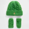 Conjunto de gorro y manoplas de punto trenzado CashSoft para Bebé y Niño