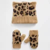 Conjunto de gorro y manoplas «Leopardo» de CashSoft para Bebé y Niño