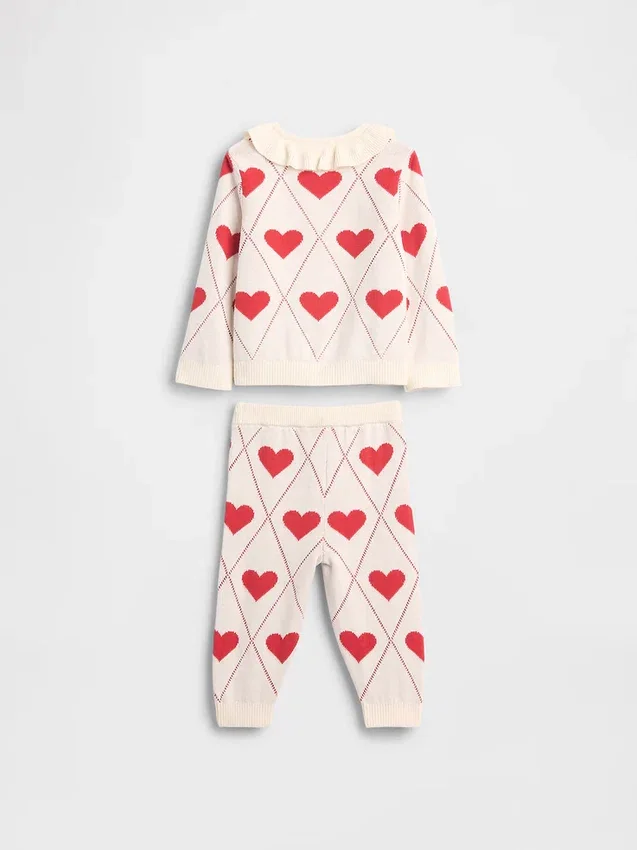 Conjunto de jerséis con cuello de volantes para bebé