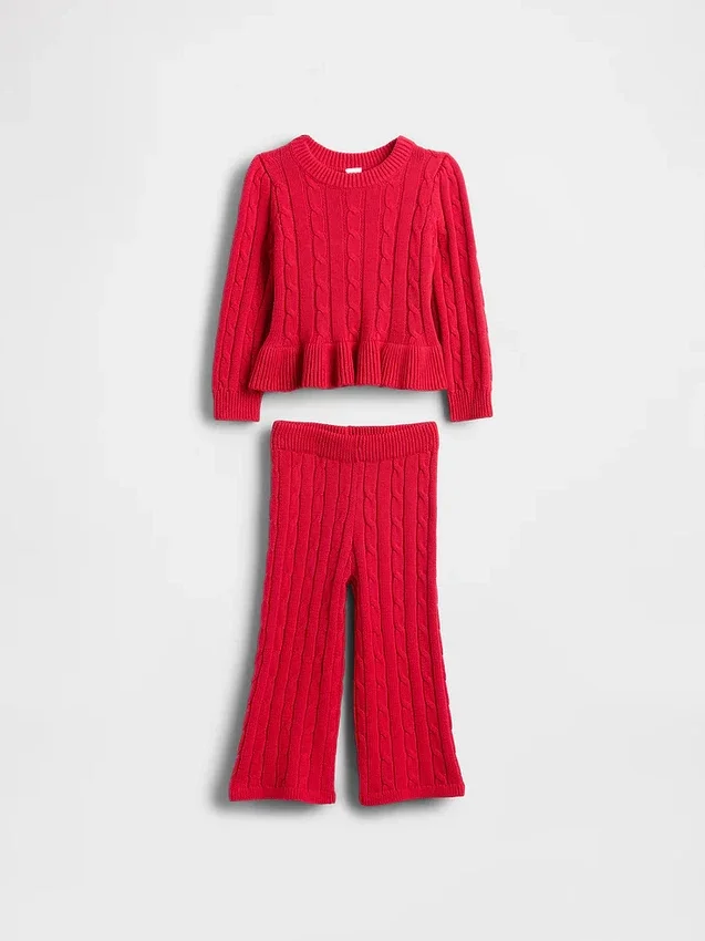 Conjunto de jerséis de punto trenzado para bebés y niños pequeños