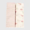 Conjunto de mantitas de bambú «Conejito» y «Ola rosa»